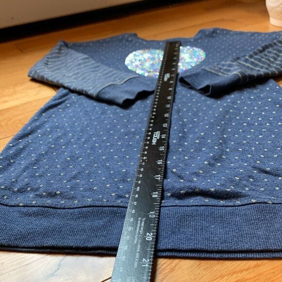 Shrinking Violet long sleeve heart sequin dress size 6 dots abs stripes in blue - Picture 6 of 11